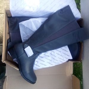 Comfort view, grey, riding style boots, size 12, double wide ...